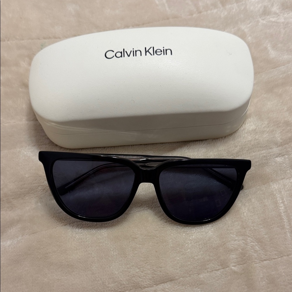Calvin Klein Black Sunglasses with White Case